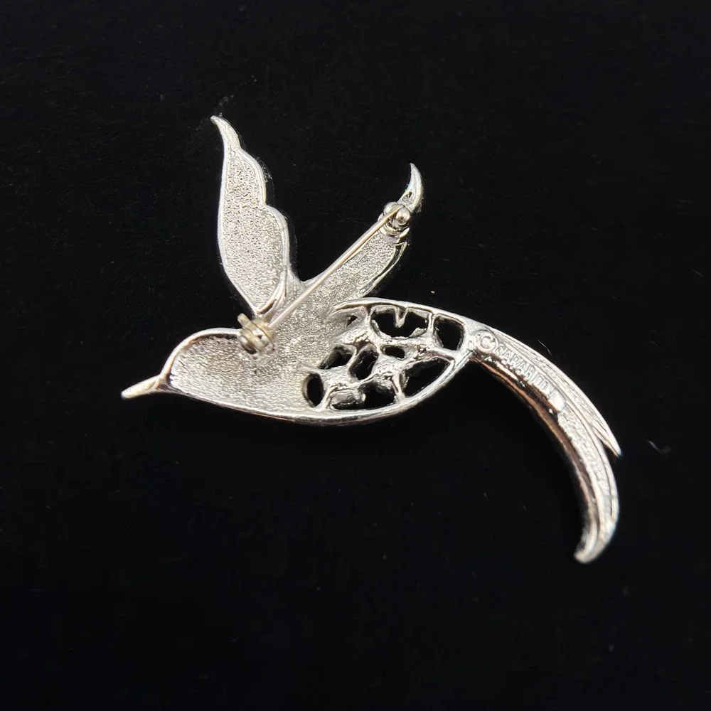 Vintage‎ Sarah Coventry Bird of Paradise Brooch Aurora Borealis Rhinestone Pin